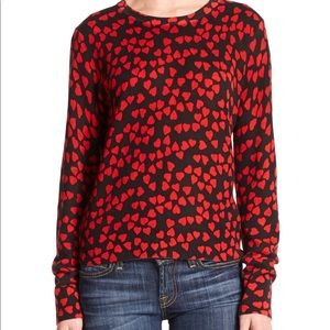 Equipment cashmere heart pattern sweater
